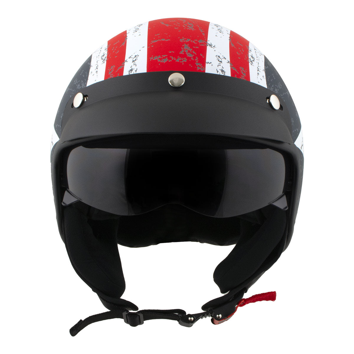 Milwaukee Helmets MPH9701DOT 'Maverick' 3/4 Open Face Stars and Stripes Motorcycle Helmet for Men and Women Biker