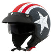 Milwaukee Helmets MPH9701DOT Maverick 3/4 Open Face Stars and Stripes Motorcycle Biker DOT Helmet
