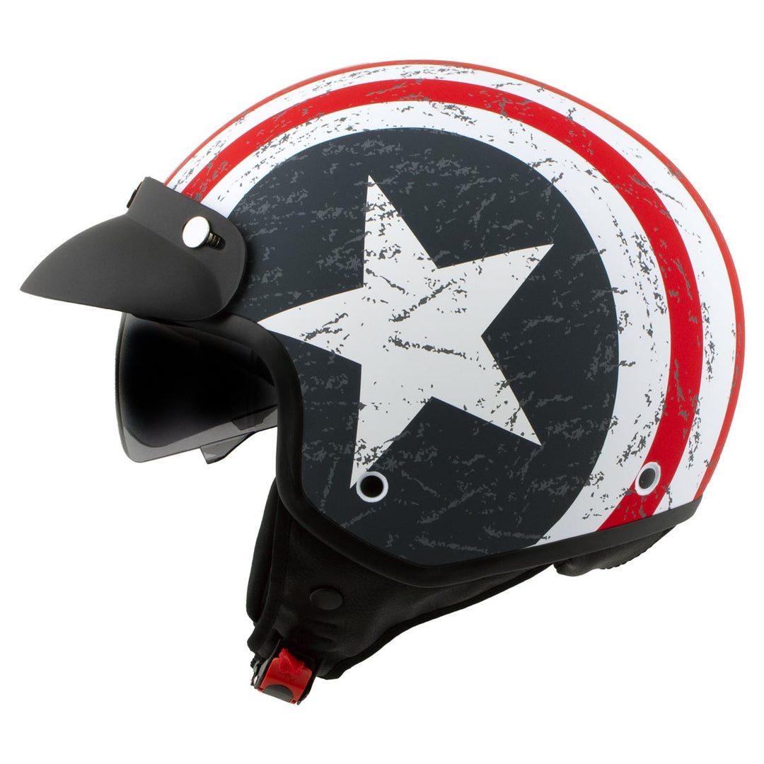 Milwaukee Helmets MPH9701DOT Maverick 3/4 Open Face Stars and Stripes Motorcycle Helmet Biker