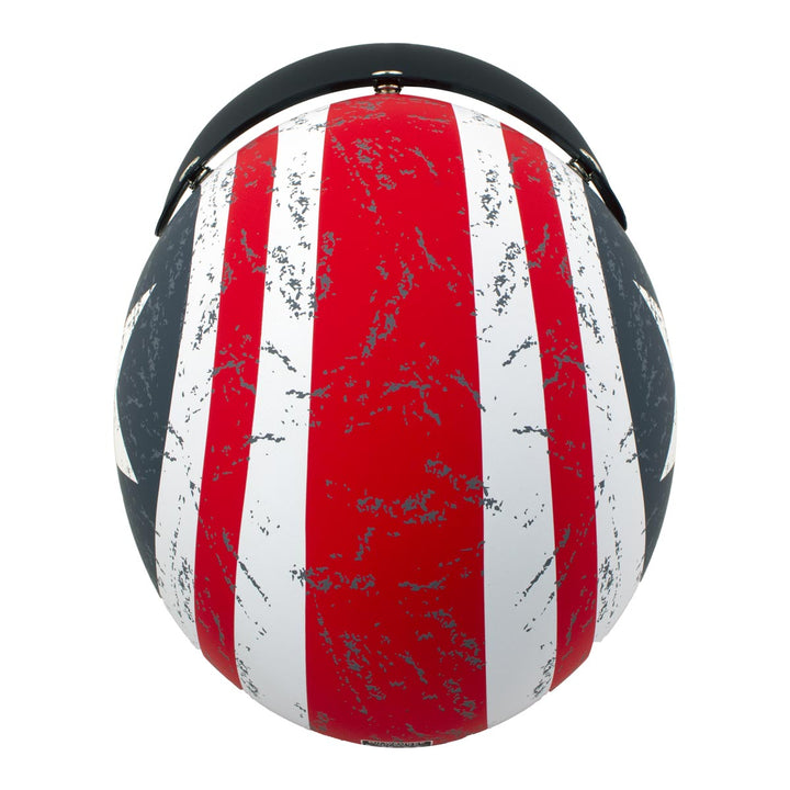 Milwaukee Helmets MPH9701DOT Maverick 3/4 Open Face Stars and Stripes Motorcycle Biker DOT Helmet