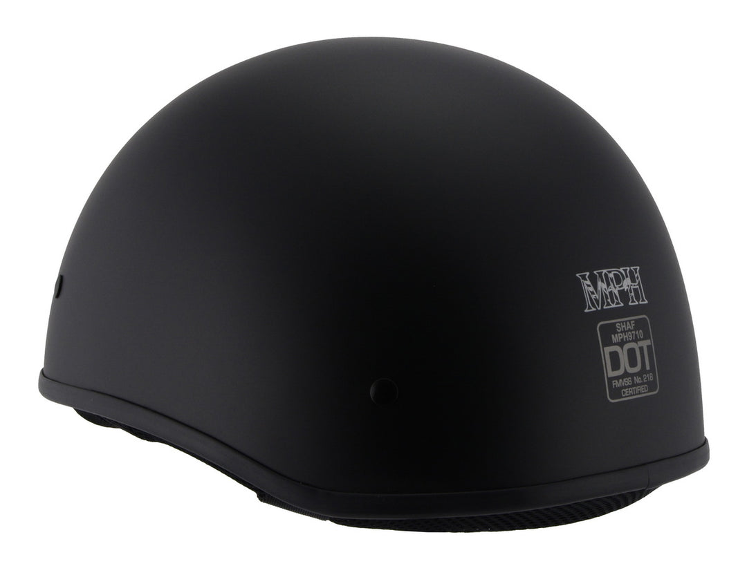 Milwaukee Performance Helmets MPH9710DOT Dot Approved Bare Bones Matte Black Half Motorcycle Helmet