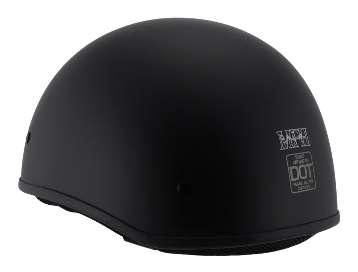 Milwaukee Performance Helmets MPH9710DOT Dot Approved Bare Bones Matte Black Half Motorcycle Helmet