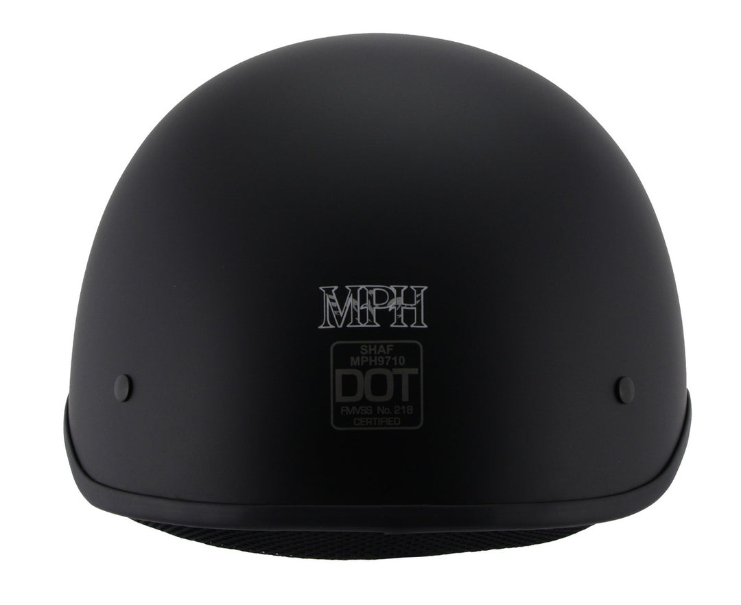 Milwaukee Performance Helmets MPH9710DOT Dot Approved Bare Bones Matte Black Half Motorcycle Helmet