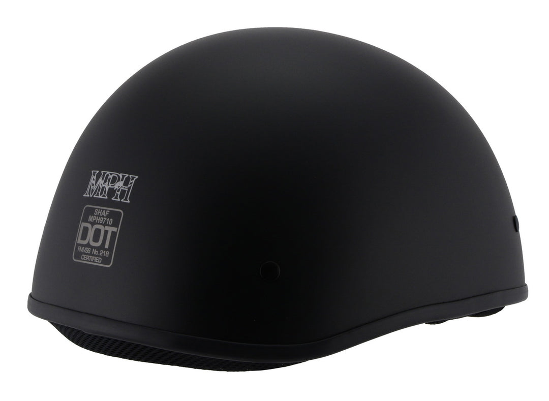 Milwaukee Performance Helmets MPH9710DOT Dot Approved Bare Bones Matte Black Half Motorcycle Helmet