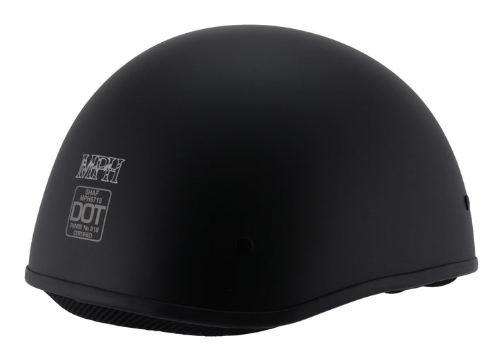 Milwaukee Performance Helmets MPH9710DOT Dot Approved Bare Bones Matte Black Half Motorcycle Helmet