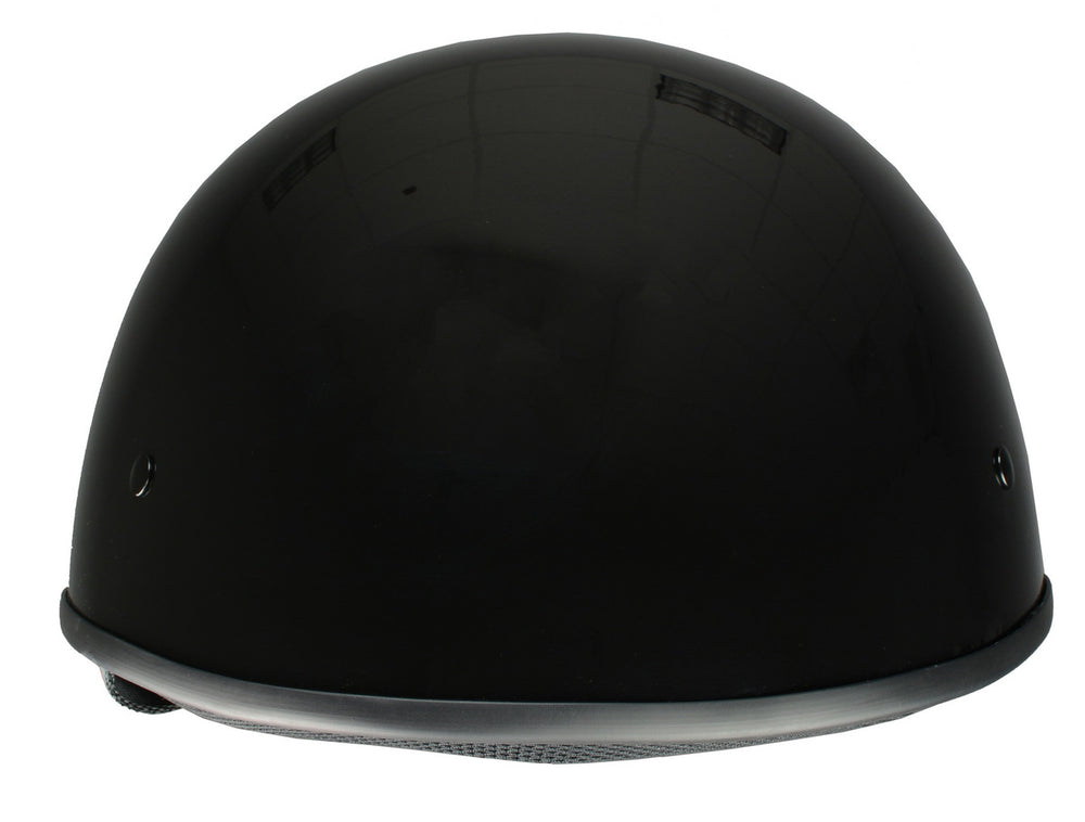 Milwaukee Helmets MPH9711DOT Bare Bones Glossy Black Half Motorcycle DOT Bikers Helmet