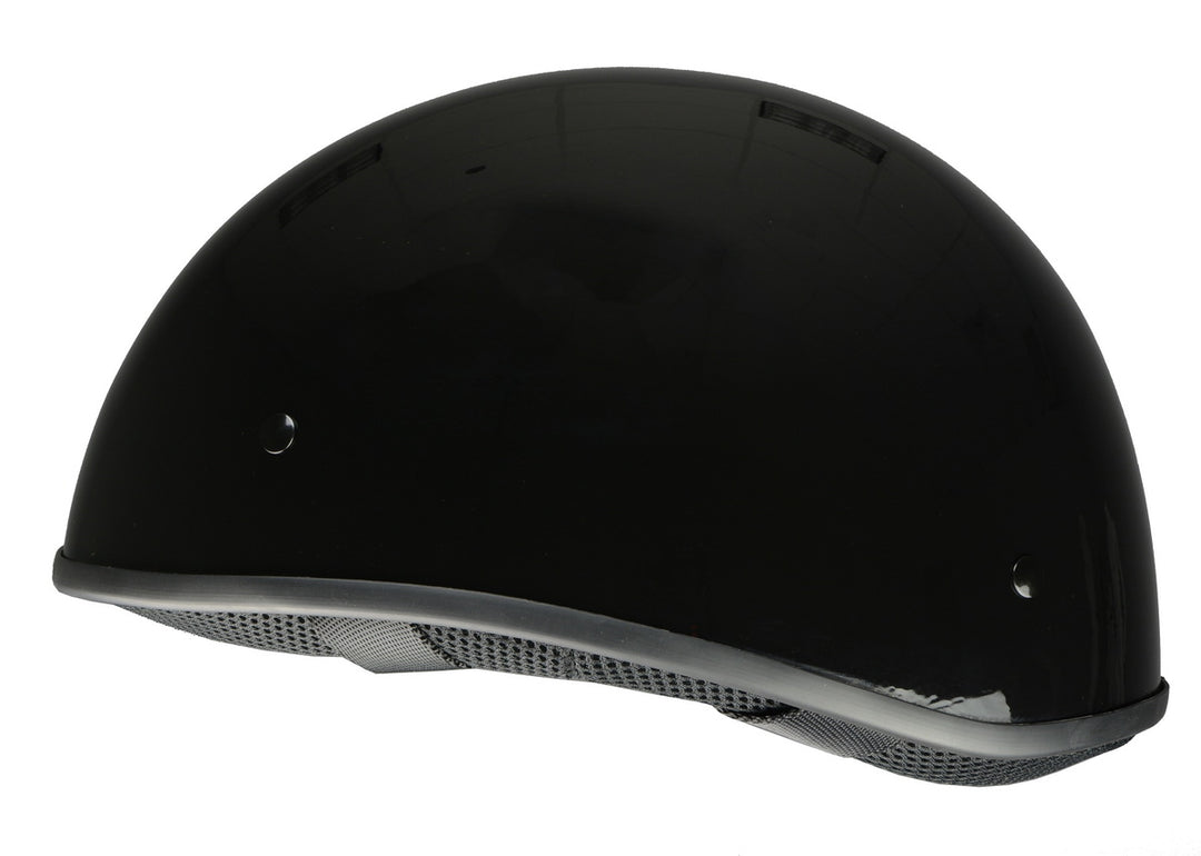 Milwaukee Helmets MPH9711DOT Bare Bones Glossy Black Half Motorcycle DOT Bikers Helmet