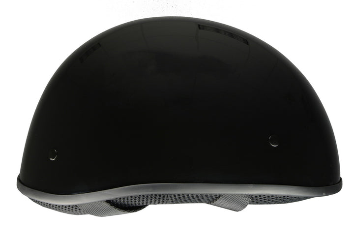 Milwaukee Helmets MPH9711DOT Bare Bones Glossy Black Half Motorcycle DOT Bikers Helmet