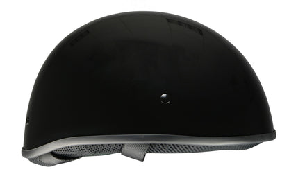 Milwaukee Helmets MPH9711DOT Dot Approved 'Bare Bones' Glossy Black Half Motorcycle Helmet for Men and Women Biker