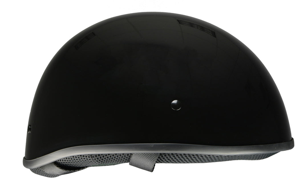 Milwaukee Helmets MPH9711DOT Bare Bones Glossy Black Half Motorcycle DOT Bikers Helmet