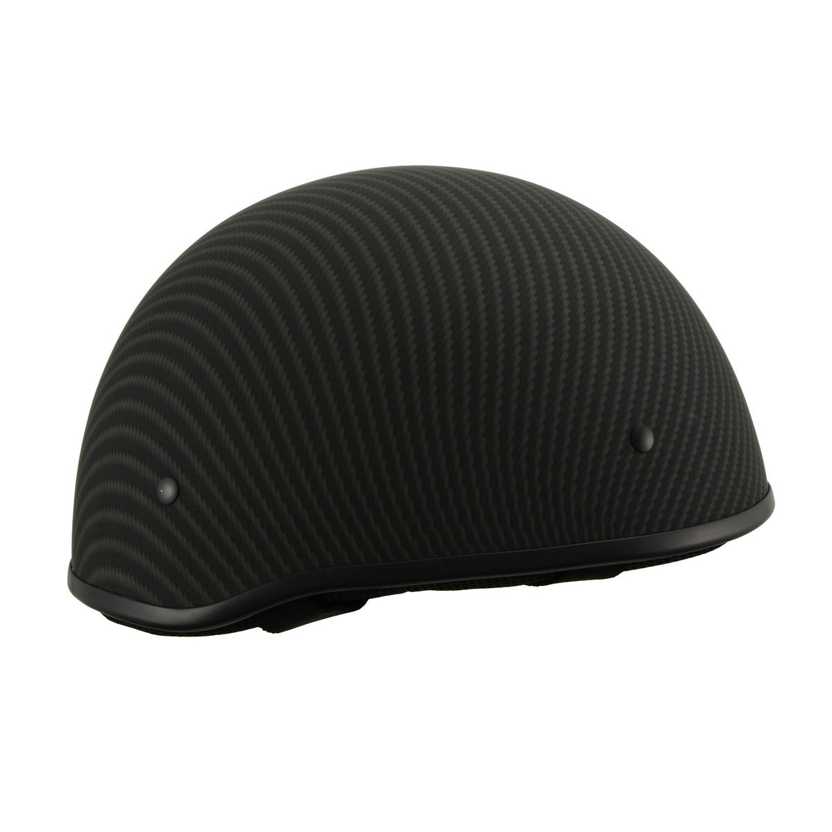 Milwaukee Performance Helmets MPH9712DOT Dot Approved Matte Black Half Motorcycle Helmet for Men and Women Biker with Carbon Fiber Look