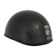 Milwaukee Performance Helmets MPH9713DOT Dot Approved Glossy Black Half Motorcycle Helmet for Men and Women Biker with Carbon Fiber Look