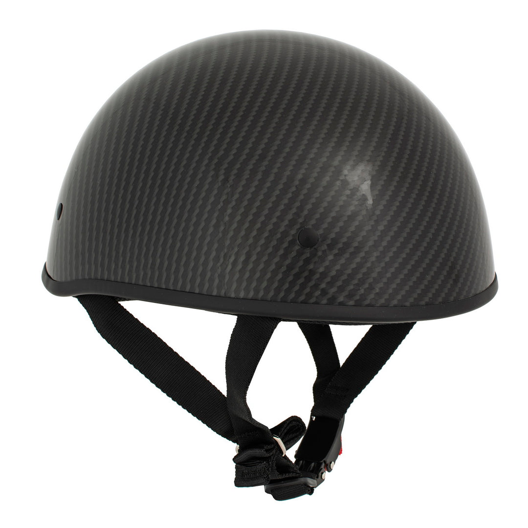 carbon fiber look motorcycle helmet Milwaukee Performance Helmets MPH9713DOT Dot Approved Glossy Black Half Motorcycle Helmet for Men and Women Biker with Carbon Fiber Look
