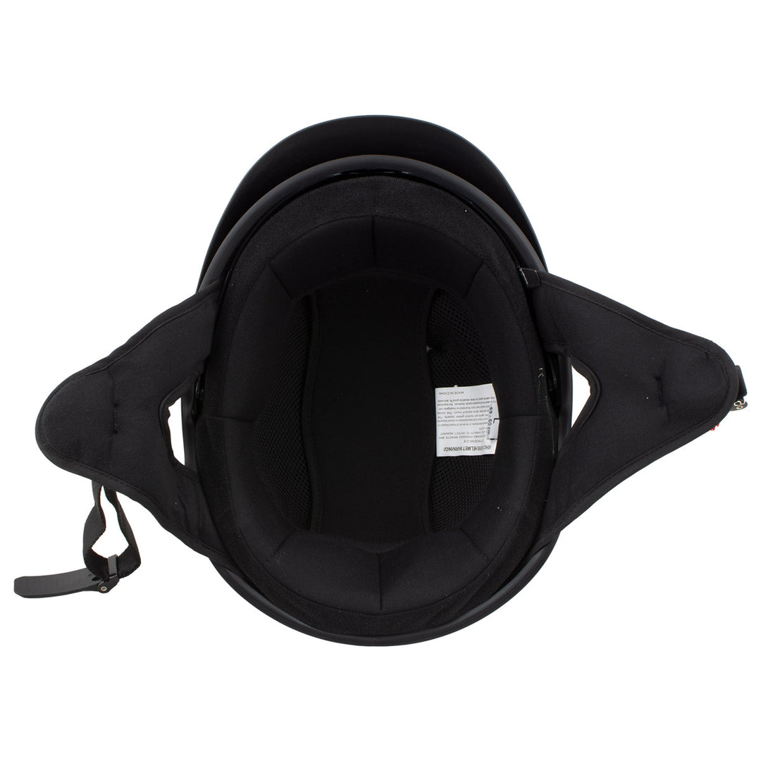 Milwaukee Helmets MPH9719DOT Momentum DOT Black Half Face Motorcycle Bikers Helmet  w/ Drop Down Visor