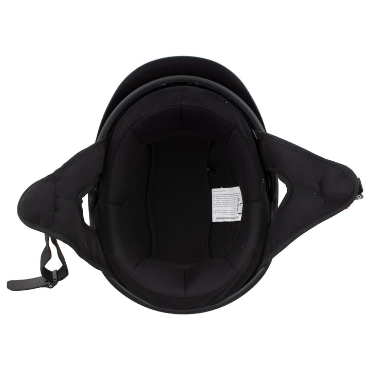 Milwaukee Helmets MPH9719DOT Momentum DOT Black Half Face Motorcycle Bikers Helmet  w/ Drop Down Visor