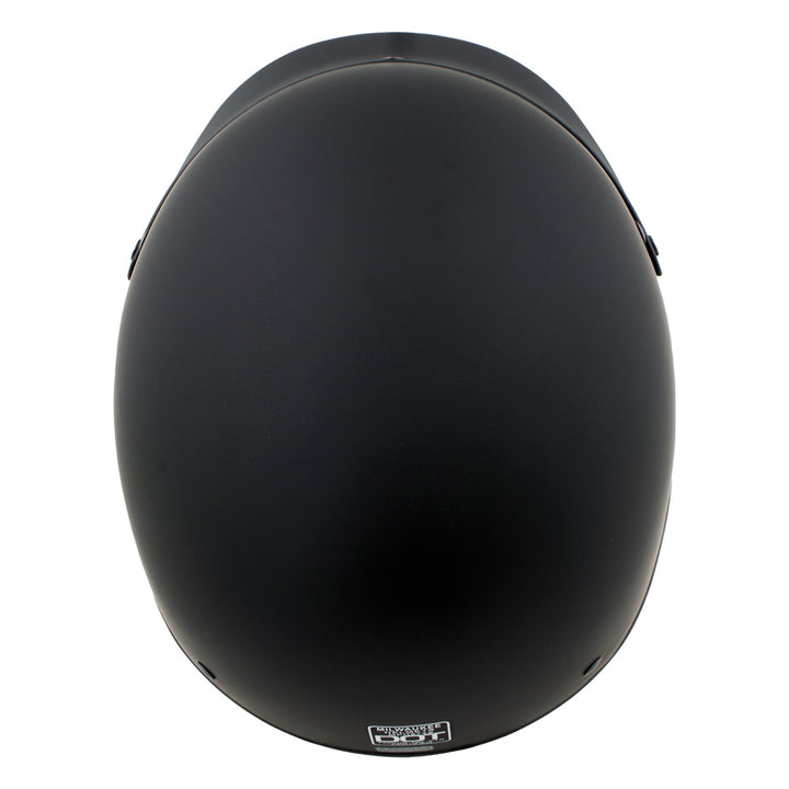 Milwaukee Helmets MPH9718DOT Momentum Matte Black Half Face Motorcycle DOT Bikers Helmet w/ Drop Down Visor