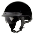 Milwaukee Helmets MPH9719DOT Momentum DOT Black Half Face Motorcycle Bikers Helmet  w/ Drop Down Visor