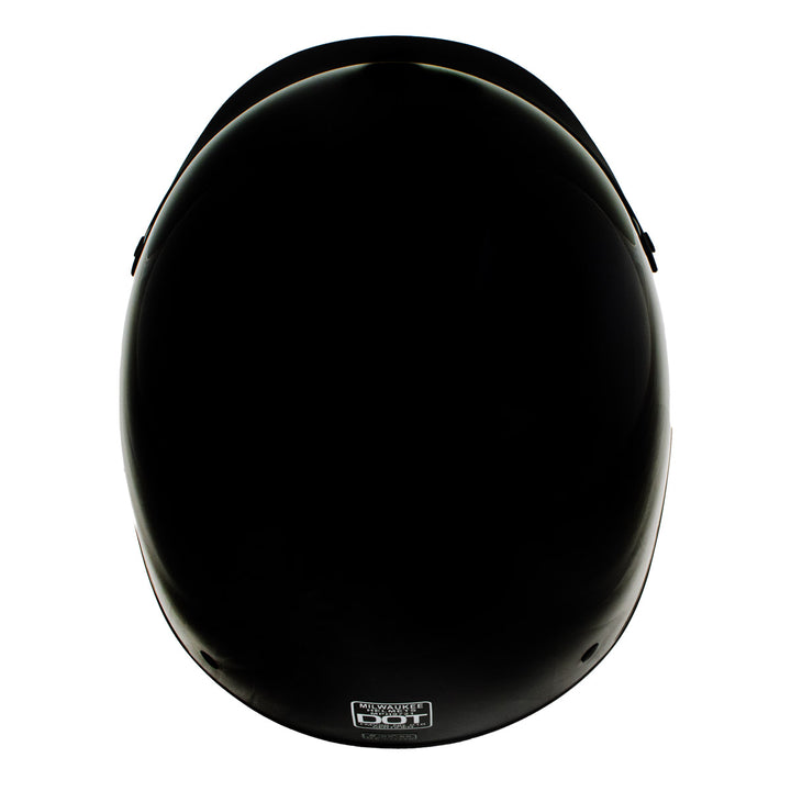 Milwaukee Helmets MPH9719DOT Momentum DOT Black Half Face Motorcycle Bikers Helmet  w/ Drop Down Visor