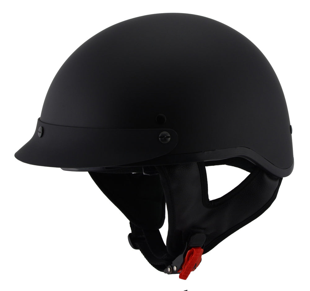 Milwaukee Performance Helmets MPH9720DOT DOT Approved Momentum Matte Black Half Motorcycle Helmet w/ Drop Down Visor