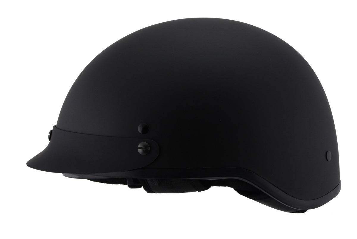 Milwaukee Performance Helmets MPH9720DOT Dot Approved 'Momentum' Matte Black Half Motorcycle Helmet for Men and Women Biker w/ Drop Down Tinted Visor