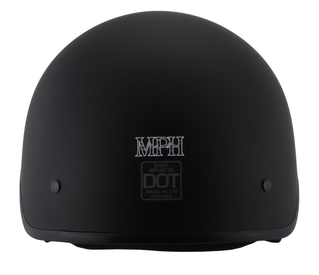 Milwaukee Performance Helmets MPH9720DOT DOT Approved Momentum Matte Black Half Motorcycle Helmet w/ Drop Down Visor
