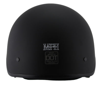 Milwaukee Performance Helmets MPH9720DOT Dot Approved 'Momentum' Matte Black Half Motorcycle Helmet for Men and Women Biker w/ Drop Down Tinted Visor