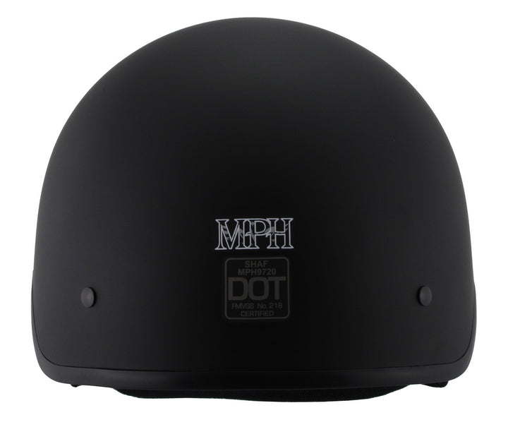Milwaukee Performance Helmets MPH9720DOT DOT Approved Momentum Matte Black Half Motorcycle Helmet w/ Drop Down Visor