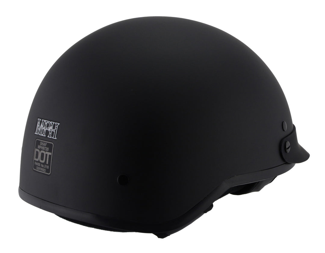 Milwaukee Performance Helmets MPH9720DOT DOT Approved Momentum Matte Black Half Motorcycle Helmet w/ Drop Down Visor