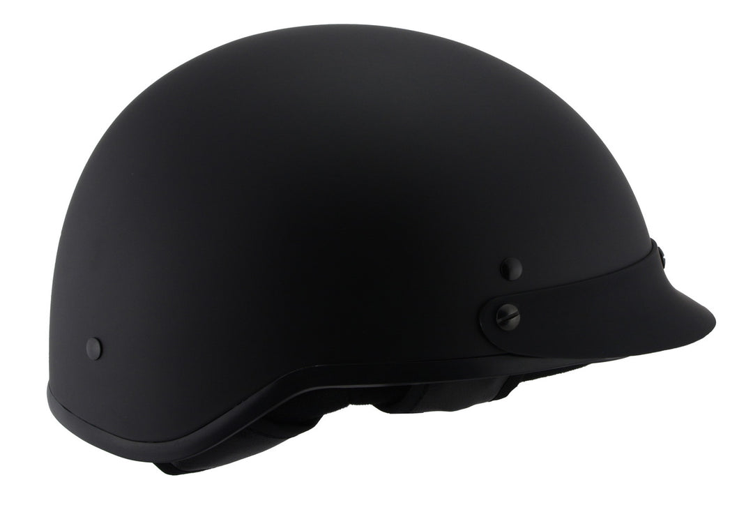 Milwaukee Performance Helmets MPH9720DOT DOT Approved Momentum Matte Black Half Motorcycle Helmet w/ Drop Down Visor