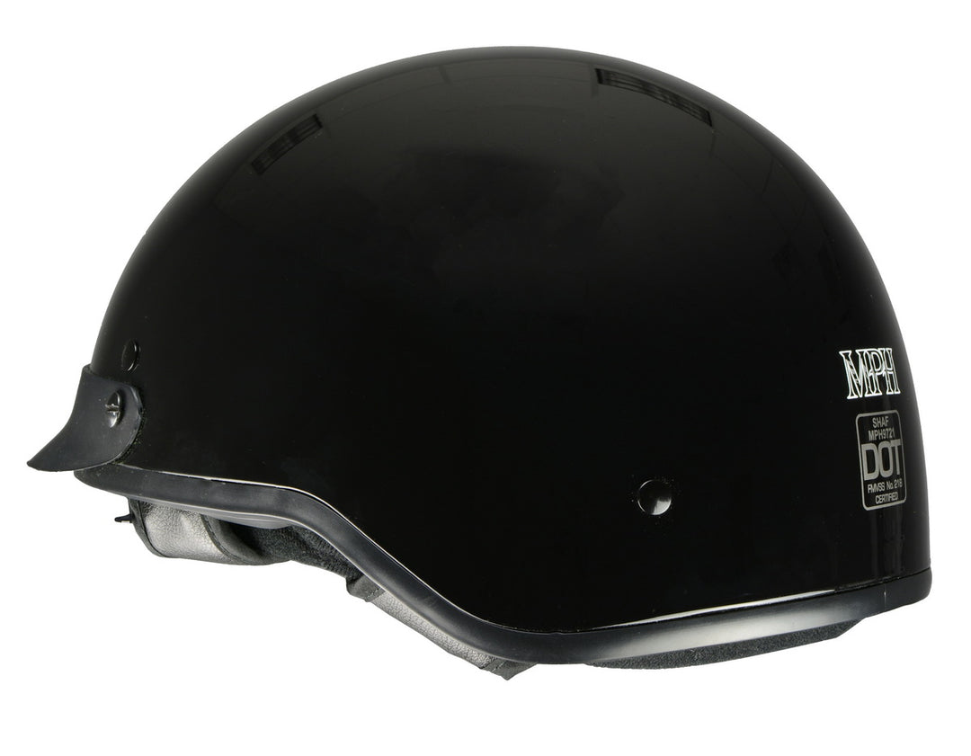 Milwaukee Helmets MPH9721DOT Momentum Glossy Black Half Helmet