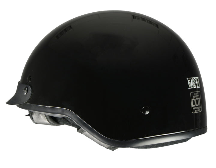 Milwaukee Helmets MPH9721DOT Momentum Glossy Black Half Helmet