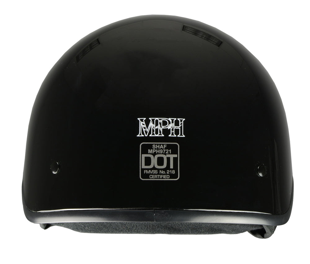 Milwaukee Helmets MPH9721DOT Momentum Glossy Black Half Helmet