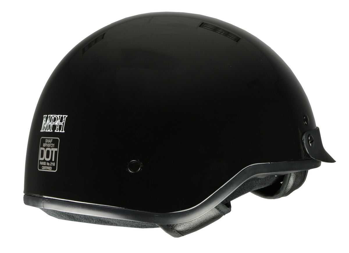 Milwaukee Helmets MPH9721DOT 'Momentum' Glossy Black Half Helmet