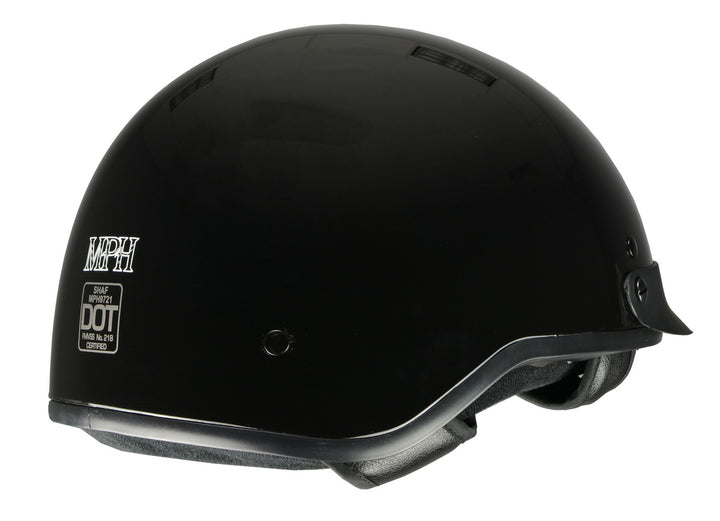 Milwaukee Helmets MPH9721DOT Momentum Glossy Black Half Helmet