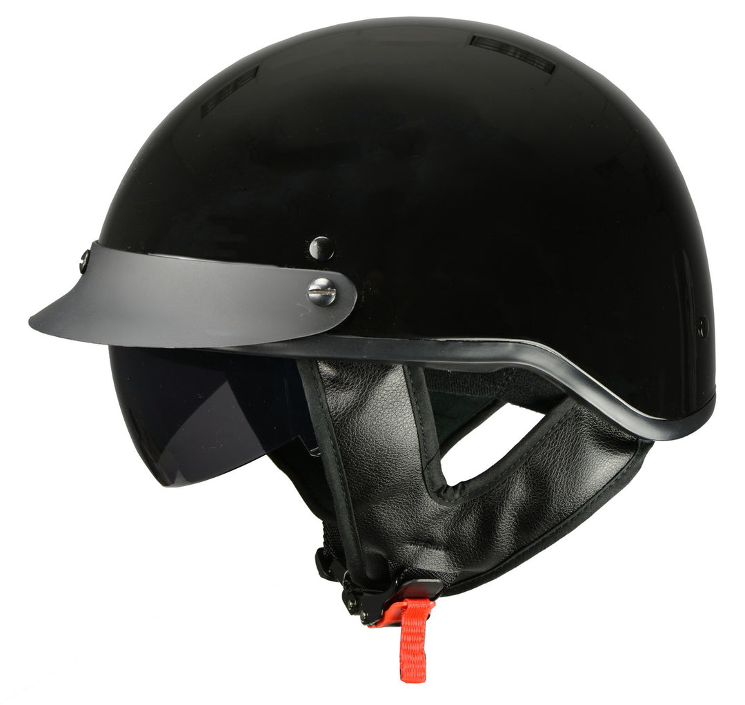 Milwaukee Helmets MPH9721DOT Momentum Glossy Black Half Helmet