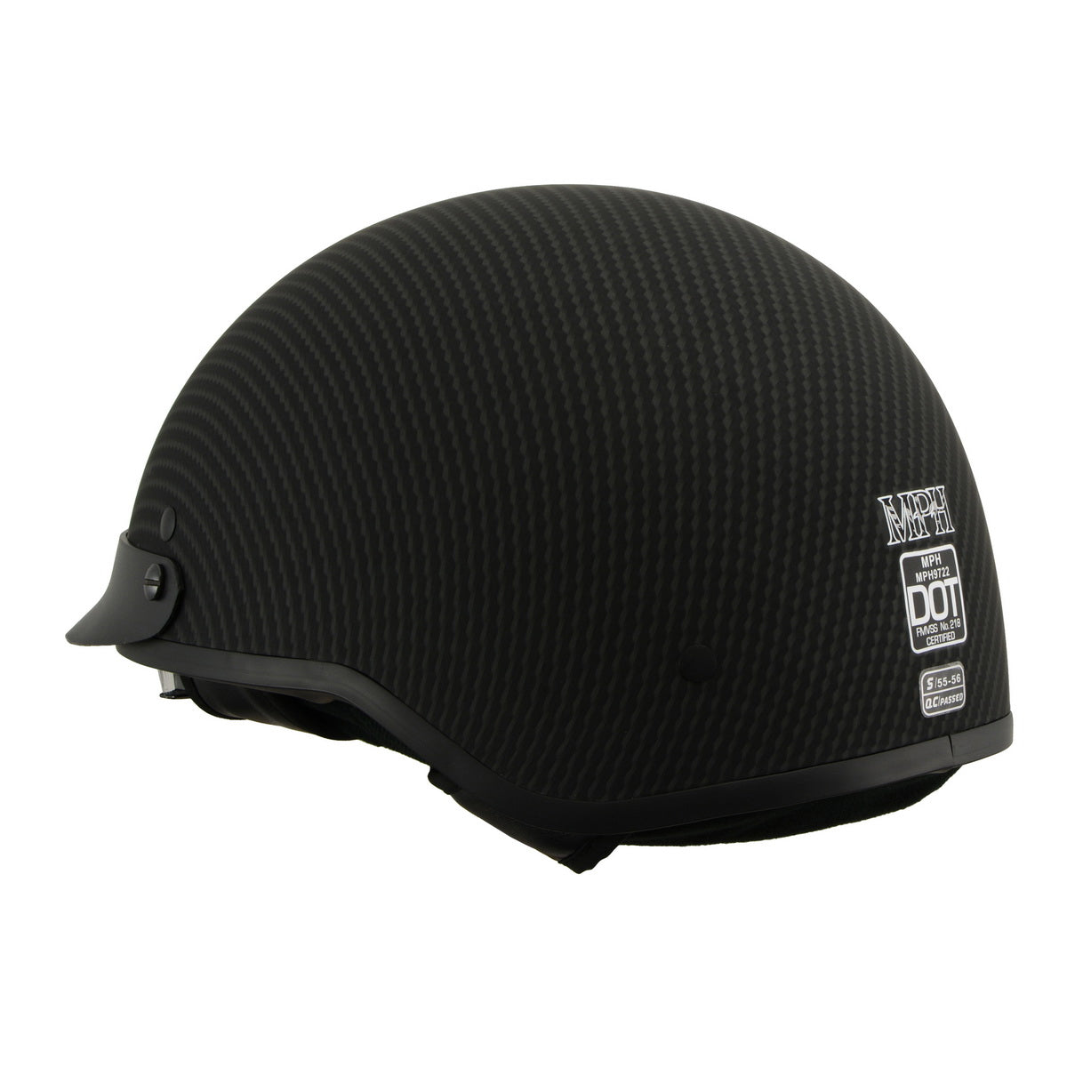 Milwaukee Helmets MPH9722DOT Matte Black Half Helmet with Drop Down Sun Visor