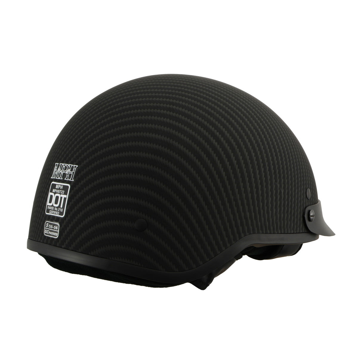 Milwaukee Helmets MPH9722DOT Matte Black Half Helmet with Drop Down Sun Visor