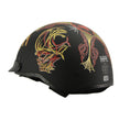 Milwaukee Helmets MPH9724DOT Skull Graphic Matte Black Half Helmet DOT w/ Drop Down Sun Visor