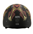 Milwaukee Helmets MPH9724DOT Skull Graphic Matte Black Half Helmet DOT w/ Drop Down Sun Visor