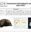 Milwaukee Helmets MPH9724DOT Skull Graphic Matte Black Half Helmet DOT w/ Drop Down Sun Visor
