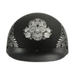 Milwaukee Helmets MPH9725DOT Sugar Skull and Rose Matte Black DOT Helmet with Drop Sun Visor