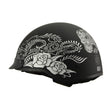 Milwaukee Helmets MPH9725DOT Sugar Skull and Rose Matte Black DOT Helmet with Drop Sun Visor