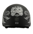 Milwaukee Helmets MPH9725DOT Sugar Skull and Rose Matte Black DOT Helmet with Drop Sun Visor