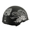 Milwaukee Helmets MPH9725DOT Sugar Skull and Rose Matte Black DOT Helmet with Drop Sun Visor
