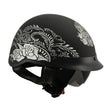 Milwaukee Helmets MPH9725DOT Sugar Skull and Rose Matte Black DOT Helmet with Drop Sun Visor