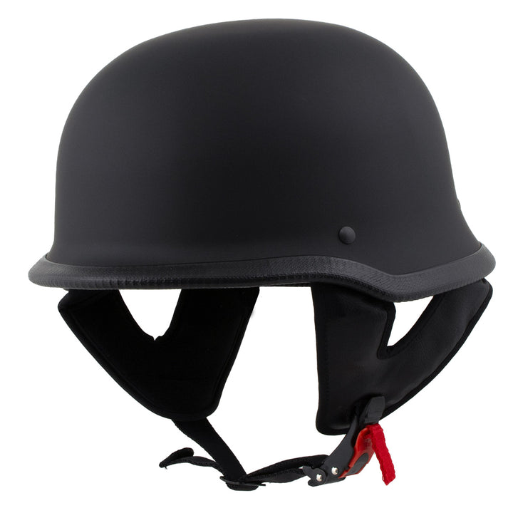 Milwaukee Helmets MPH9740DOT Motorrad DOT German Style Matte Black Half Face Motorcycle Bikers Helmet