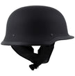 Milwaukee Helmets MPH9740DOT Motorrad DOT German Style Matte Black Half Face Motorcycle Bikers Helmet