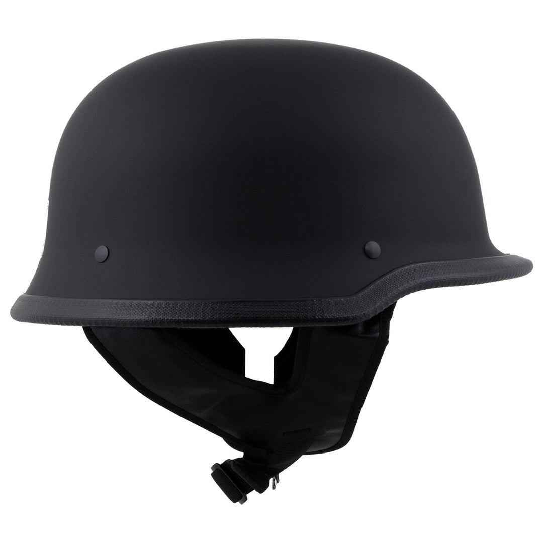 Milwaukee Helmets MPH9740DOT Motorrad DOT German Style Matte Black Half Face Motorcycle Bikers Helmet