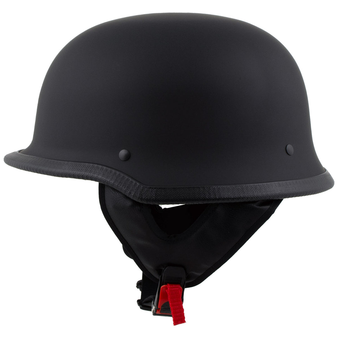 Milwaukee Helmets MPH9740DOT Motorrad DOT German Style Matte Black Half Face Motorcycle Bikers Helmet