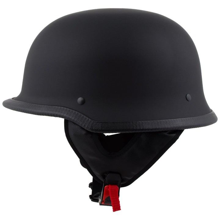 Milwaukee Helmets MPH9740DOT Motorrad DOT German Style Matte Black Half Face Motorcycle Bikers Helmet